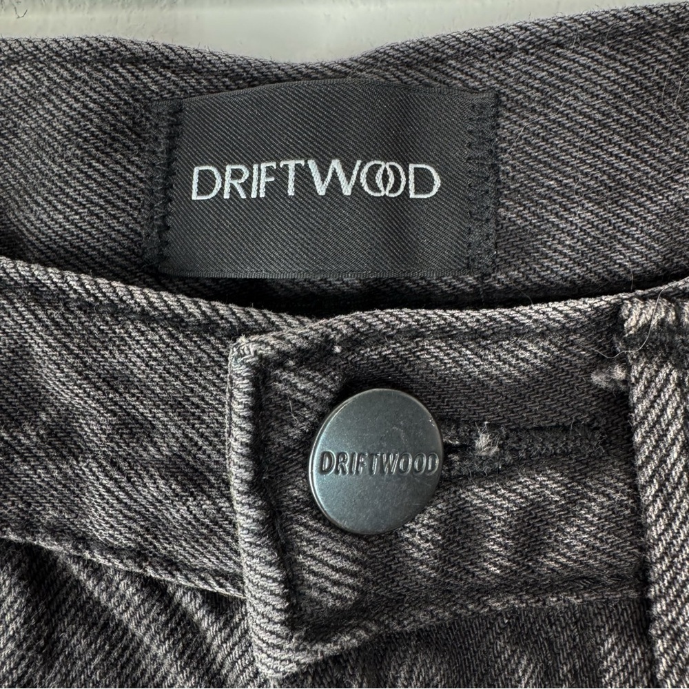 Driftwood Parker Barrel Jeans Faded Black Embroidered Floral Bee Butterfly 24 - Picture 12 of 16